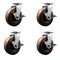 Service Caster 6'' High Temp Phenolic Swivel Caster Set with Bronze Bearings and Brakes, 4PK SCC-20S620-PHBZHT-TLB-4 - alternate 1